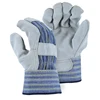 Rubberized cuff full palm blue candy strip leather work gloves gloves