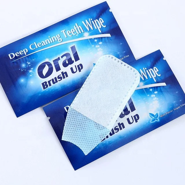 

Deep Cleaning Oral Teeth Whitening Brush Ups Private Label Dental Tooth Wipes Disposable Finger Teeth Wipes, Blue -teeth whitening wipes