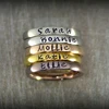Delicate Personalized Stackable Name Ring Customized Engraved Thin Stacking Rings in Stainless Steel