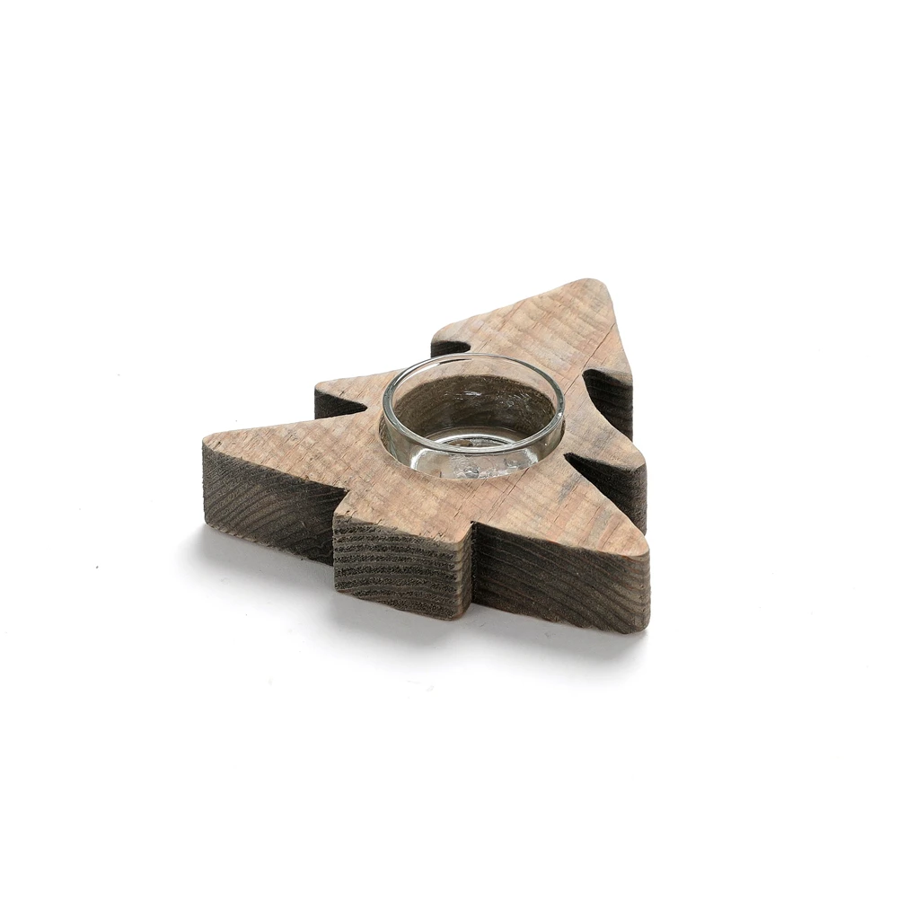 5.5"Tree Shape Christmas Ornaments Driftwood Candle Holder with Tea Light.JPG