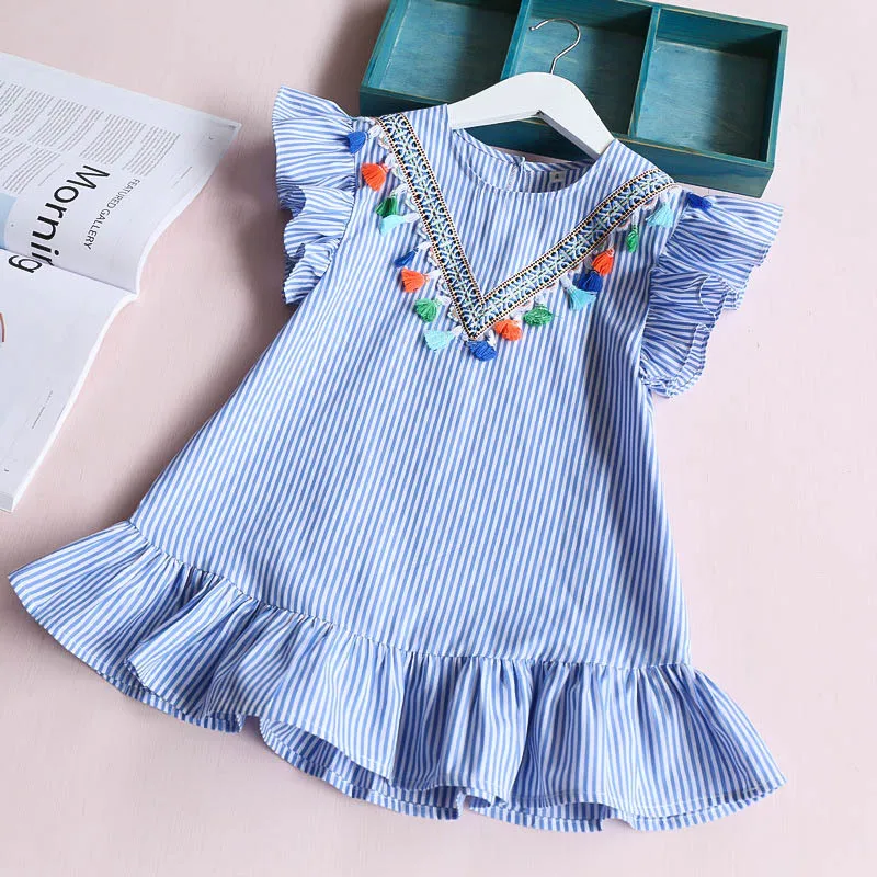 

fashion cotton dress for kids girl strap dresses