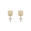 94562 Wholesale 18k gold plated earrings lock shape new designs cross gold drop earrings