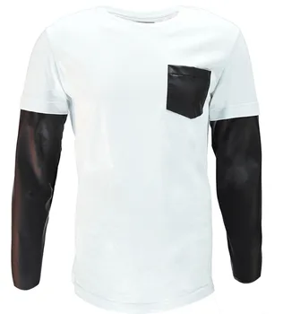 long sleeve leather shirt mens