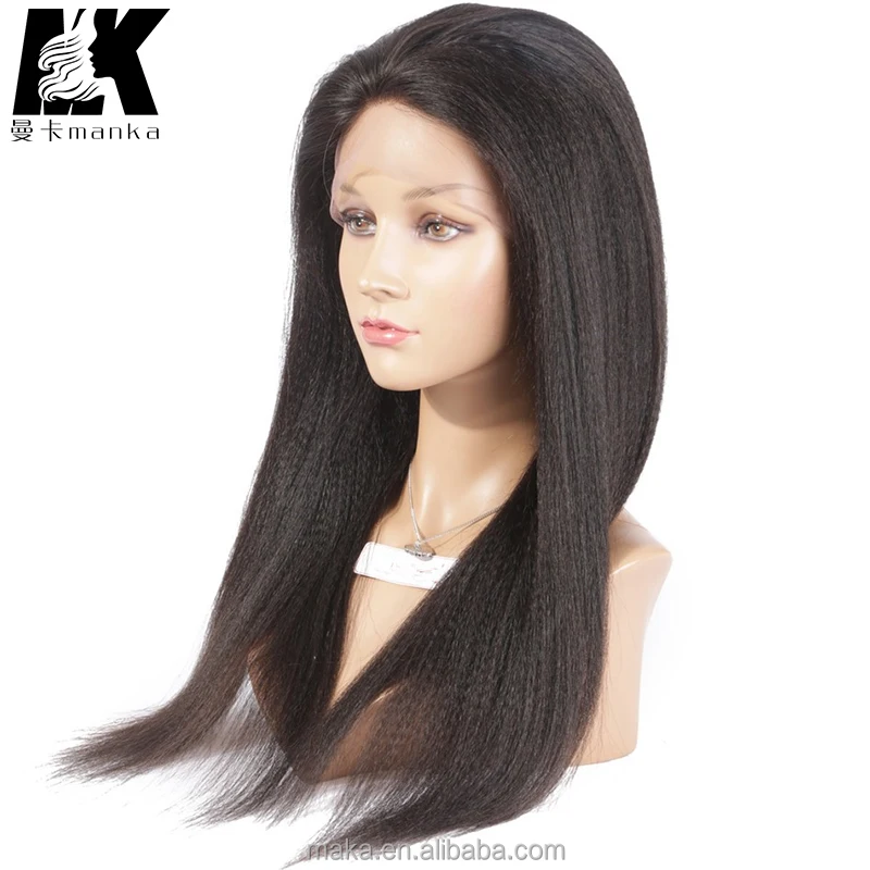 

4x4 Silk Base Italian Yaki /Kinky Straight Virgin Peruvian Human Remy Hair Lace Front/ Full Lace Wigs With Silk Top