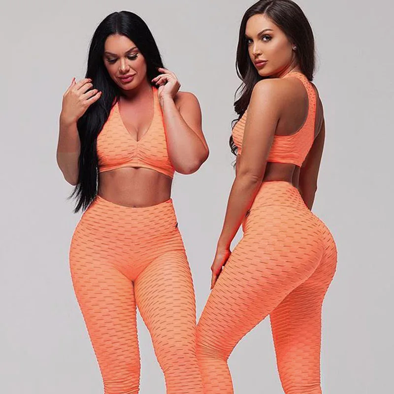 

Hot Sale Fitness Wear Sexy Gym Fitness Clothing Exercise Suit Scrunch Butt Leggings Yoga Set Women