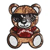 Custom Embroidery Patch New Design Bear Sequins Appliques Patches for T-shirt For Clothing