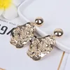 2019 Factory Direct Sale Metal Irregular Geometric Drop Earrings Jewelry Handmade Gold Tone Alloy Waterdrop Dangle Earrings