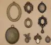 Retro diy alloy jewelry accessories ancient bronze 15 * 20mm time gem bottom pendant