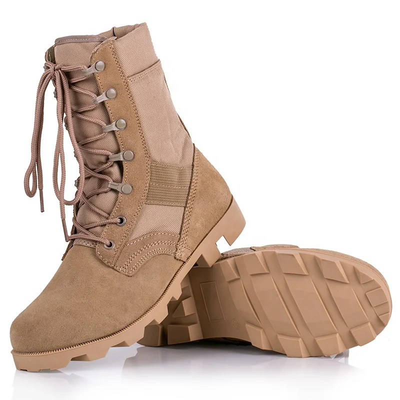 

Special purpose military soldier combat boots high cut suede leather desert boots