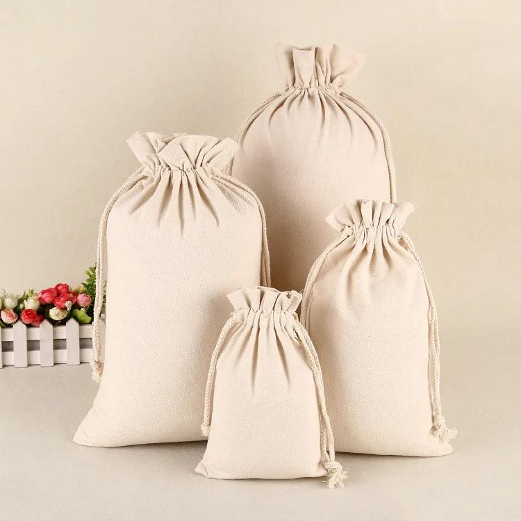 
Jewelry Gift Drawstring Bags Wedding mini cotton muslin drawstring pouch 