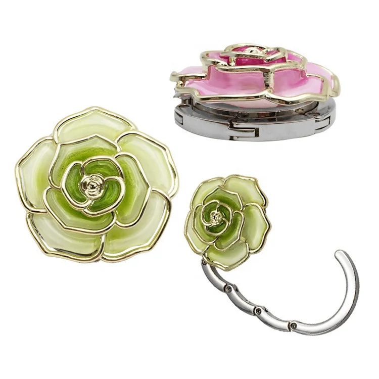 

Meetee BHR-013 Alloy Flower Shape Folding Foldable Handbag Bag Purse Bag Table Hook Hanger, 20 colors