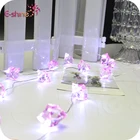 Led花輪ストリングライト付きアクリルパープルクリスタルビーズ、ウォームホワイトライトクリスマスウェディングホーム屋外ガーデンパーティー