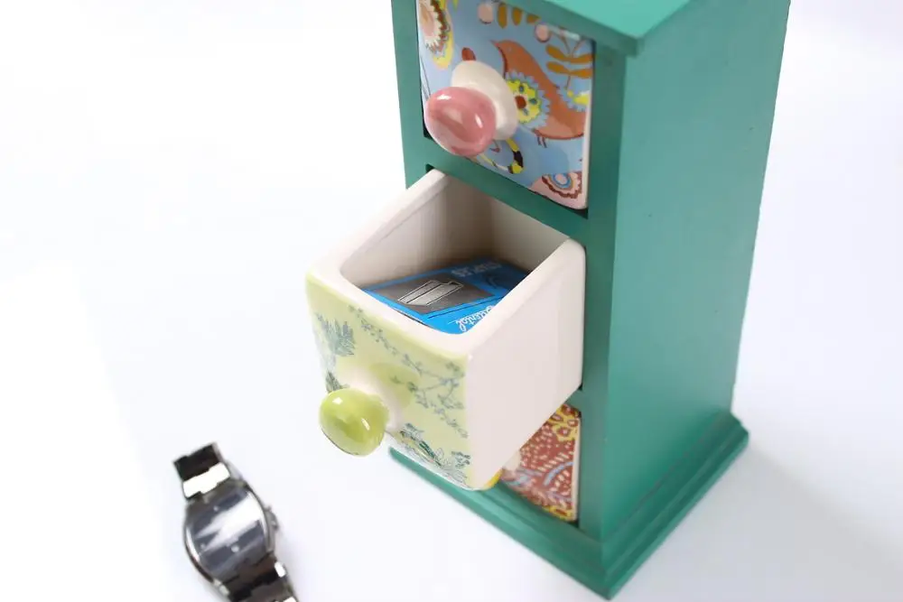 Home Decorative Vintage Retro Style Furniture Cabinet ceramic & Ceramic Multi Drawer