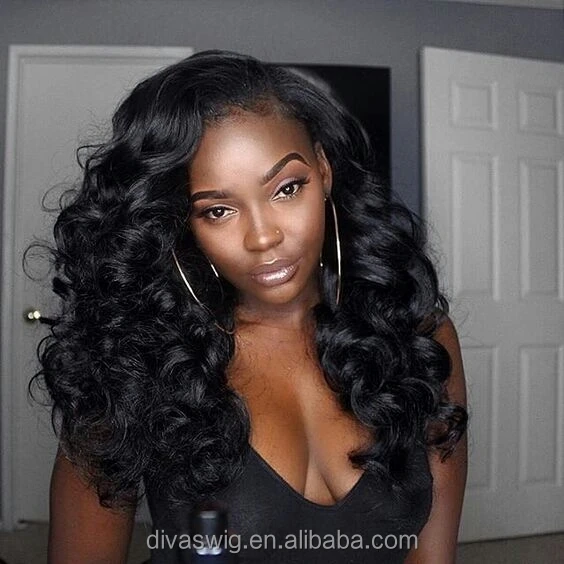 

300 % Density Unprocessed Virgin Brazilian Lace Front Human Hair Wigs body Wavy Full natural Lace frontal Wigs For Black Women, Natural color stock