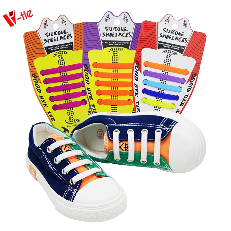 

2019 rubber silicone shoelace children's shoelaces no tie elastic shoelaces for kids shoes, 13 colors