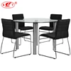 Modern Design Dining Table and Chairs Set 4/6/8 Person Metal and Glass Kitchen Dining Table