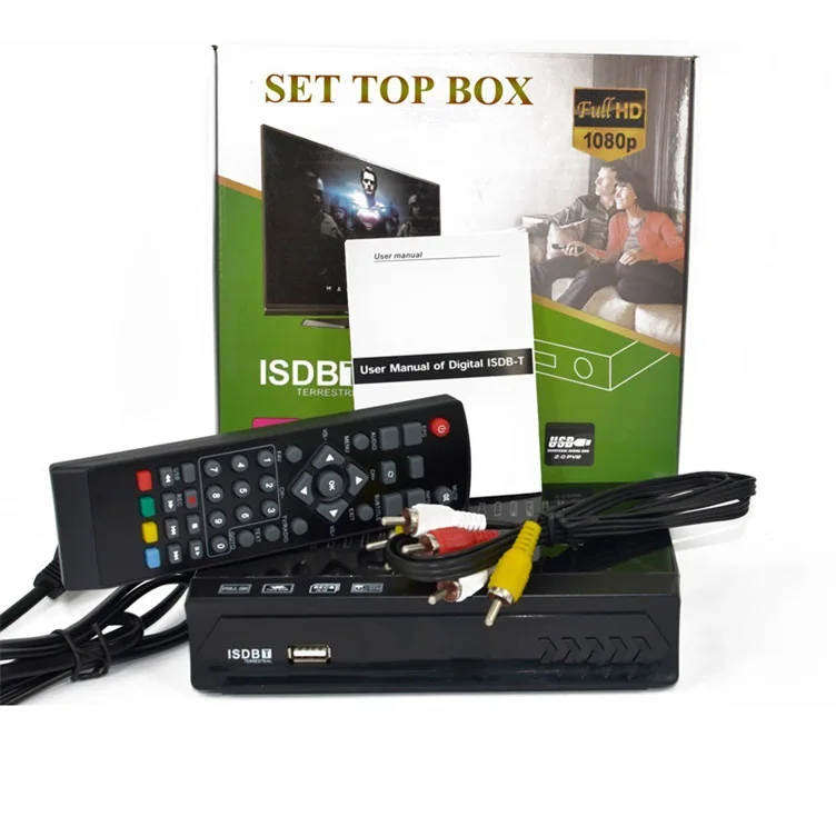 
2018 Hot sale HD digital STB world max box MPEG4 H.264 Digital TV Receiver ISDB T smart tv box with user manual 
