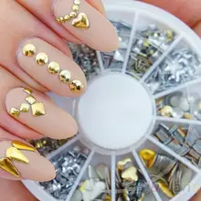 120 pçs/lote brilhante de Metal strass cristal 3 D Nail Art decoração Glitter acrílico Nail Art de brilho