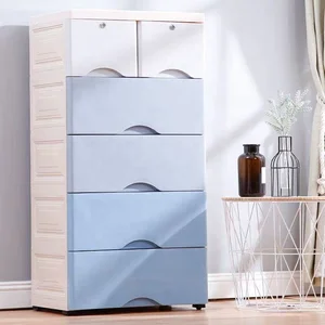 Image of Bedside Cupboard Drawer Storage Wardrobe Bedroom Design Cloth Baby Kid Large Cabinet Plastic