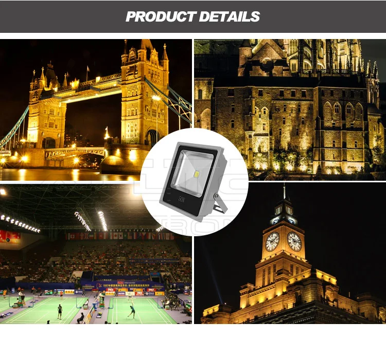 Meanwell driver Bridgelux cob ip65 waterproof outdoor 30w 40w 50w rgb led floodlight