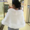 Wholesale Elegance Real Rex Rabbit Fur Shawl / Poncho / Jacket / Coats