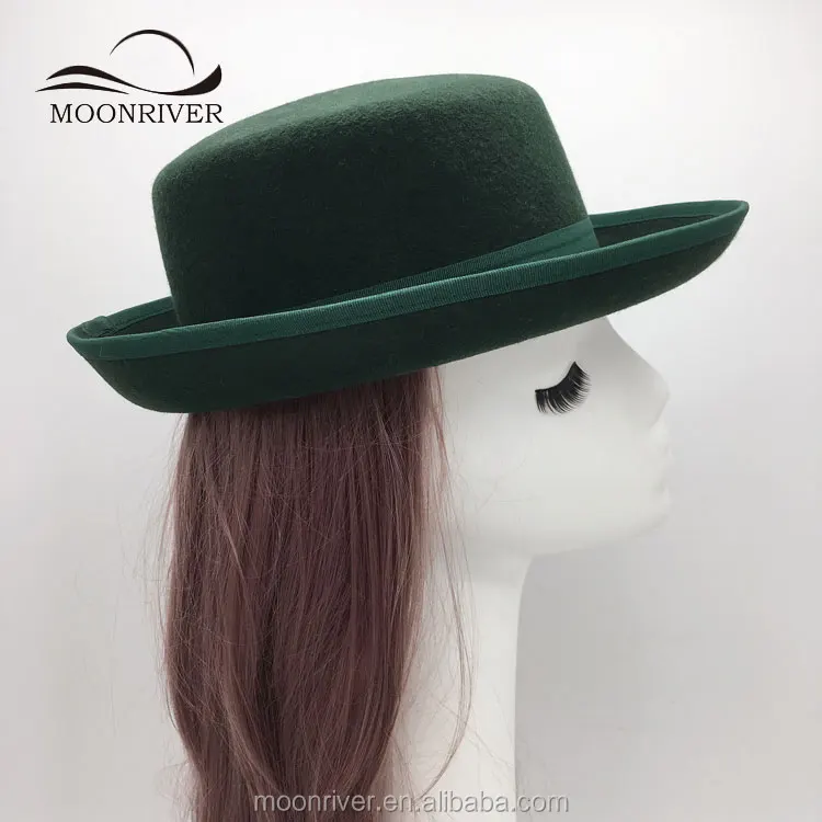 Boater Flat Top Wool Felt Hat