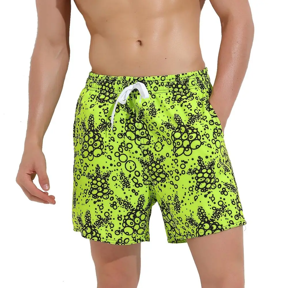 

Free Shipping High quality custom fashion printed Neon Color swimwear men swim trunk, N/a