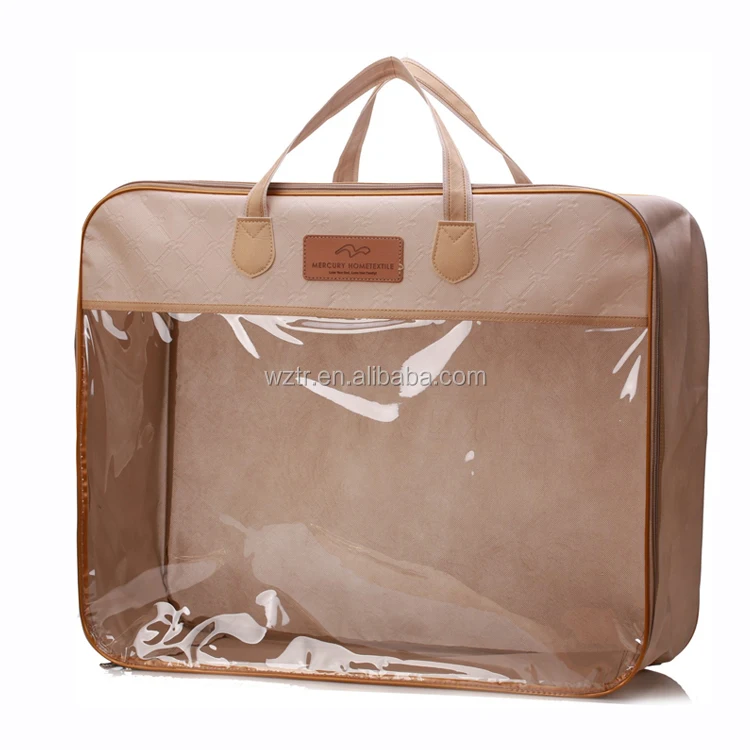 Customized Transparent Pvc Zipper Blanket Quilt Bag With Handle Buy