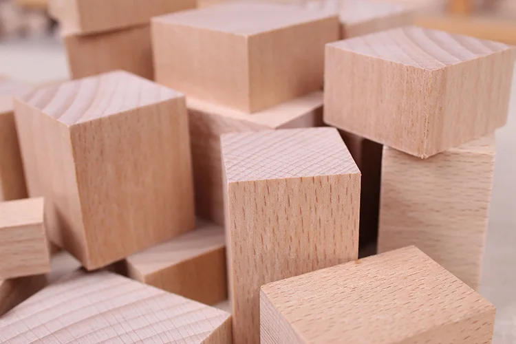 blank wooden building blocks