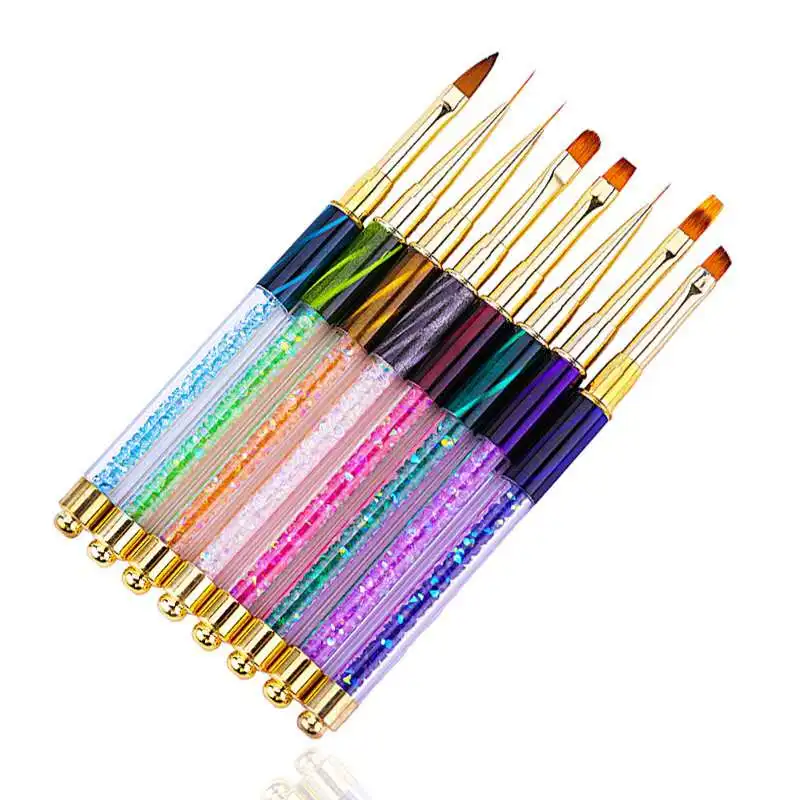 

8PCS UV Gel Acrylic Design Drawing Painting Nail Art Brush Set, Customized color