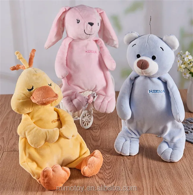 Embroider Logo Pretty Pink Super Soft Velvet Plush Bunny Rabbit Toy