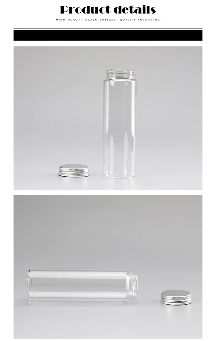 Large Capacity Glass Tube Bottle Leak Proof Glass Jar 50ml 80ml 100ml