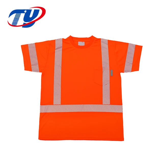 Cheap Hi Vis 100% Polyester Safety Reflective T Shirt