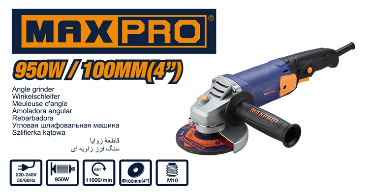 MAXPRO MPAG951/100L High quality 100mm 950W Angle Grinder with long handle
