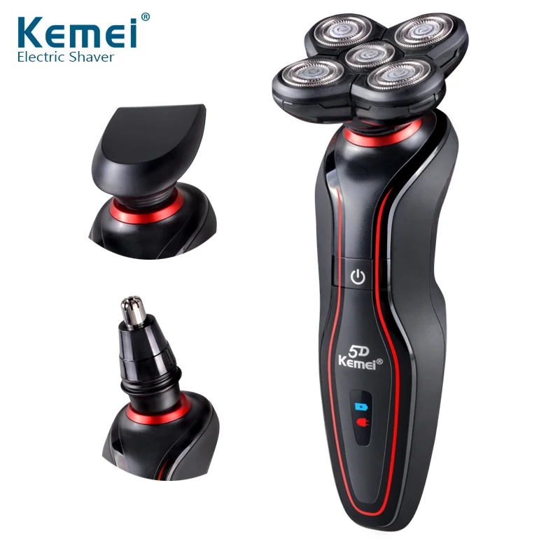 

Kemei KM-6183 Washable 5 Heads Electric Rechargeable Shaver 3 in 1 Shaver & Trimmer Wholesale