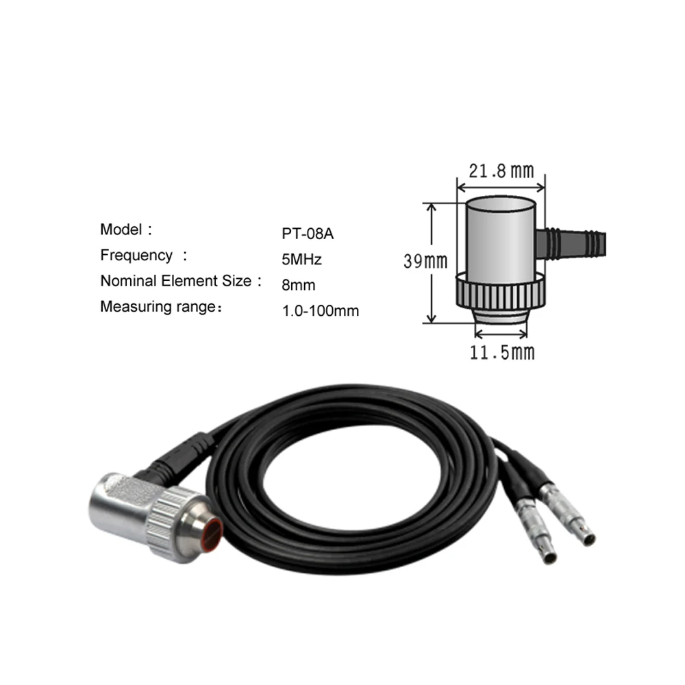 Sonde/capteur Ultrasonique 5MHz 8mm Pour Compteur D'épaisseur PT-08 - Neuf - Compatible PLC-2 - Fabriqué Au Japon