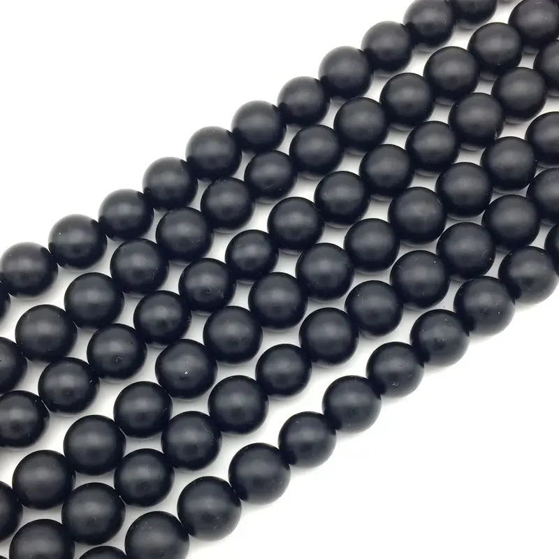 

Wholesale Stone Beads Loose Strand Matte Black Onyx Quartz  Good For DIY Jewelry Making Supplies