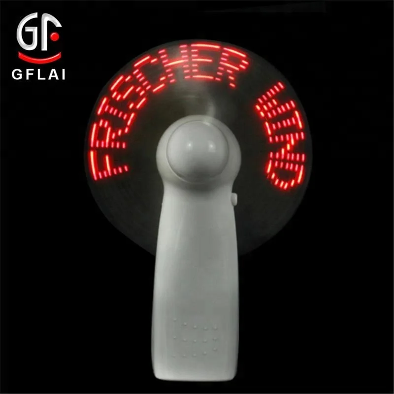 Summer Hot Selling Products Mini Hand Held USB LED Lighting Text Pocket Fan