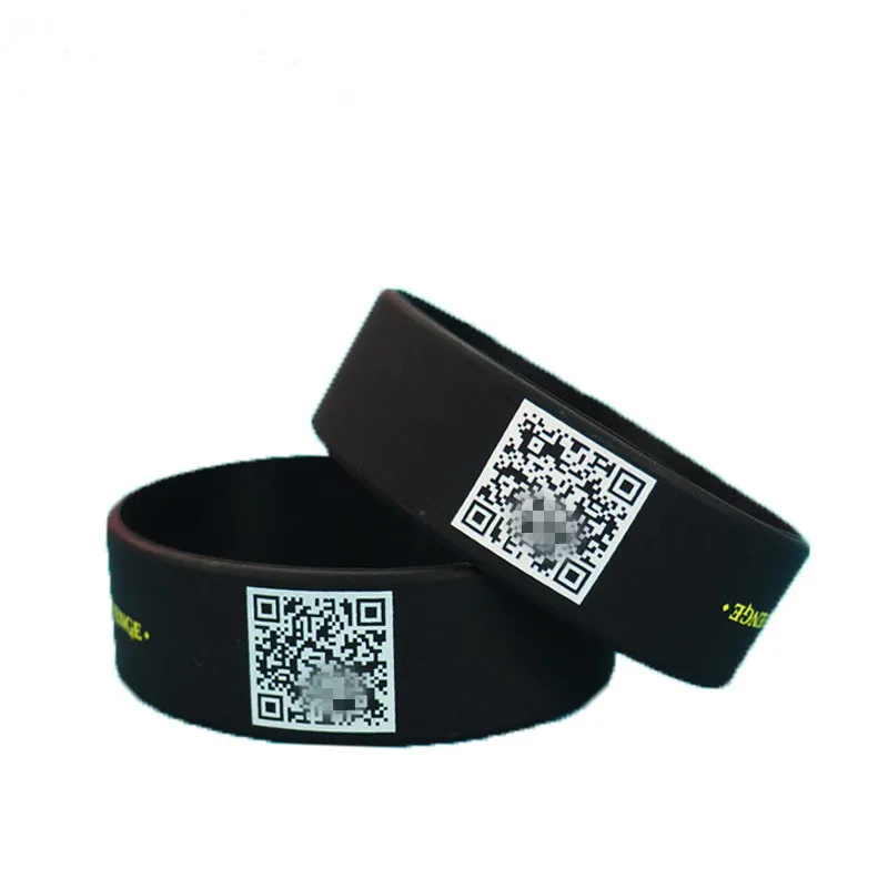 

Promotional Gifts QR Code Silicone Bracelet Silicone Wristband, Any color can be customized