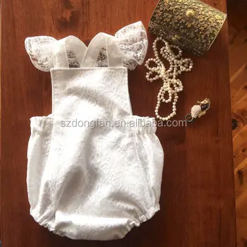 white lace newborn romper