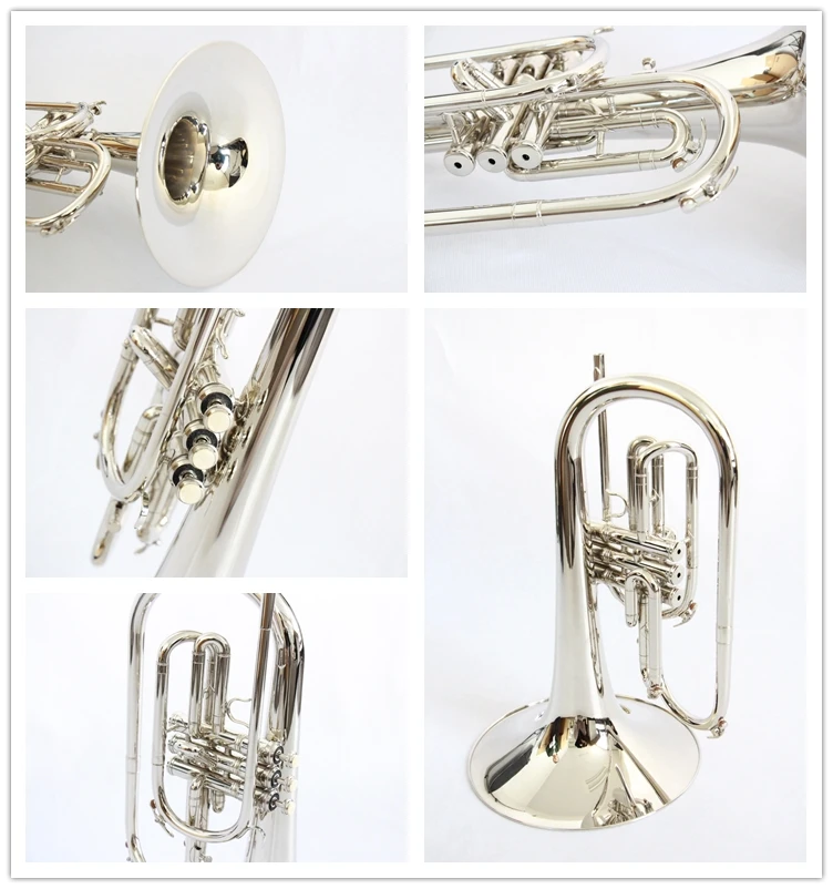 Wholesale Price Good Quality Yellow Brass Instrument Marching Nickel Mellophone