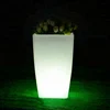 light up PE plastic square flowerpot/LED planter pot for decoration