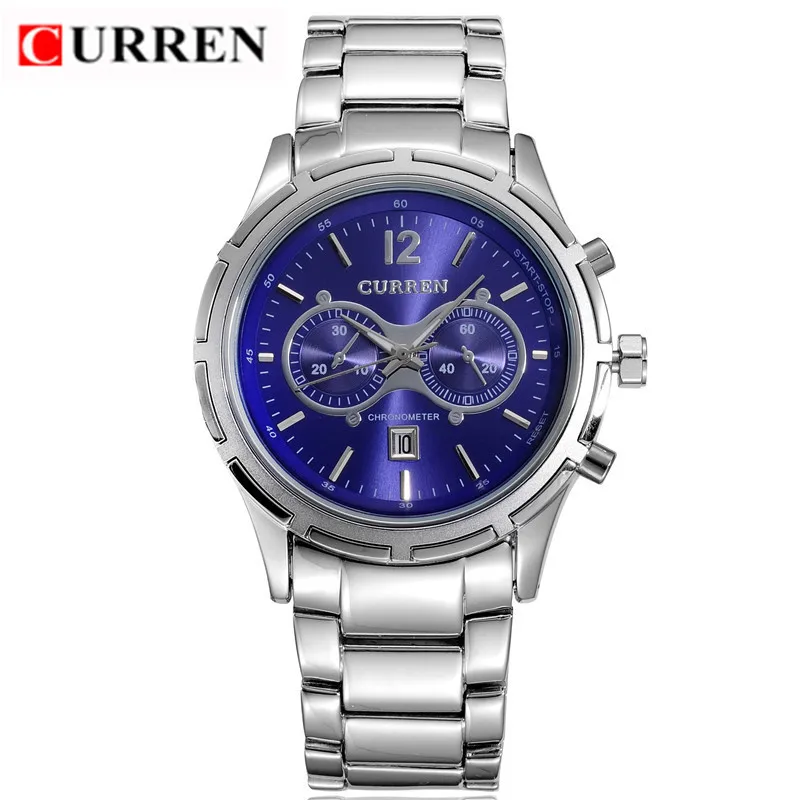 

CURREN 8045 2017 Business Fashion Watch Men White Black Stainless Steel Watch 3 ATM Water Resistant Casual Quartz Watch, N/a