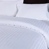 Hotel Use 50 Cotton 50 Polyester Dobby Stripe Flat Bed Sheet White