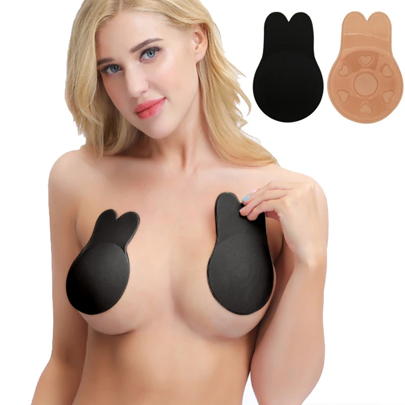 

Sticky Adhesive Plus Size Women Silicone Invisible Rabbit Backless Bras Lift Up Strapless Bra