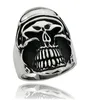 Surgical Steel Biker Skull Ring With Helmet And Goggles