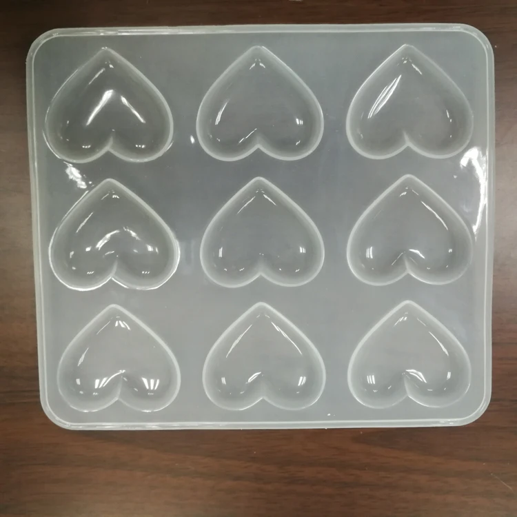 

2018 Wholesale Silicone Transparent Heart Shaped Chocolate Mold