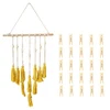 Home Decoration Handmade Tapestry Photo Display Picture Macrame Wall Hanging With Wood Clips and Hanger