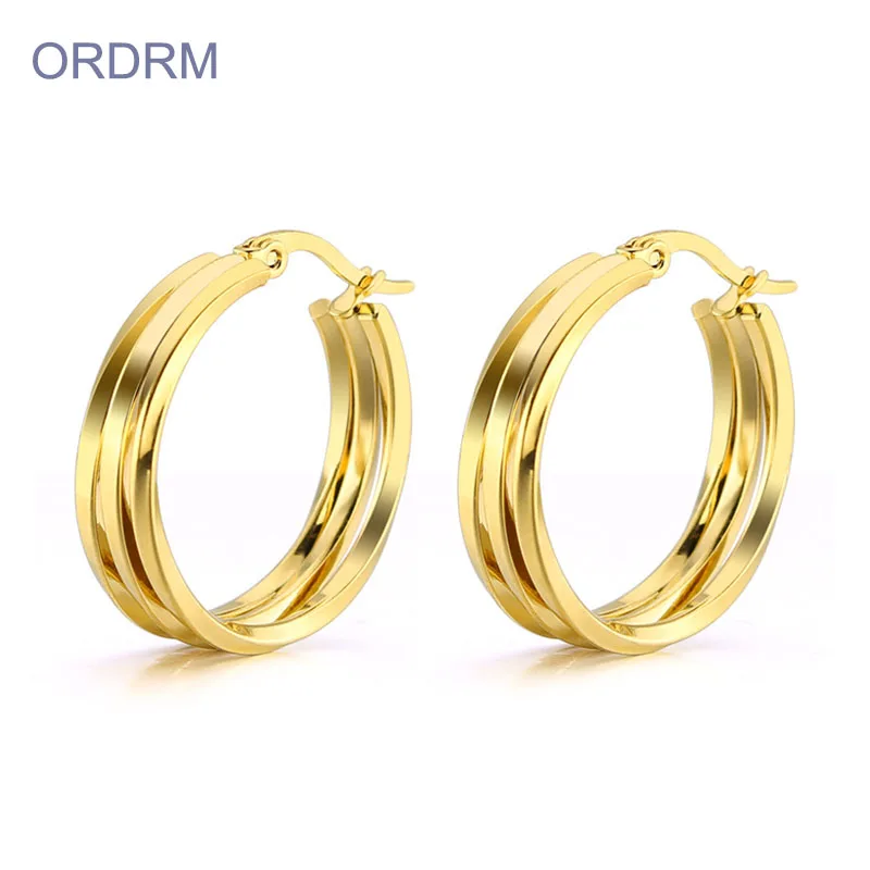

Factory OEM ODM Custom Woman Hoop Earrings Gold Plated, Gold, silver