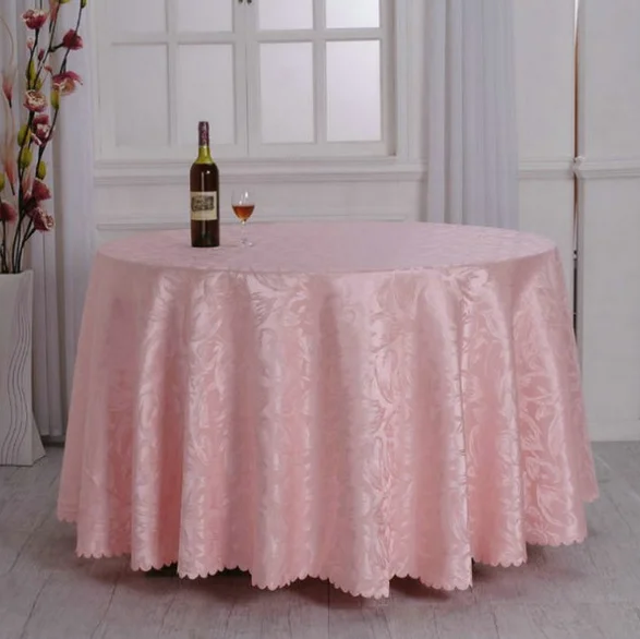 Guangzhou wedding restaurant dining tablecloth round pink table cover